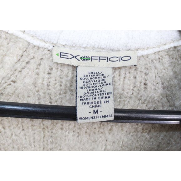 ExOfficio Long Sleeve Stand Collar Casual Knit Sweaters Cream Size M - Picture 7 of 11